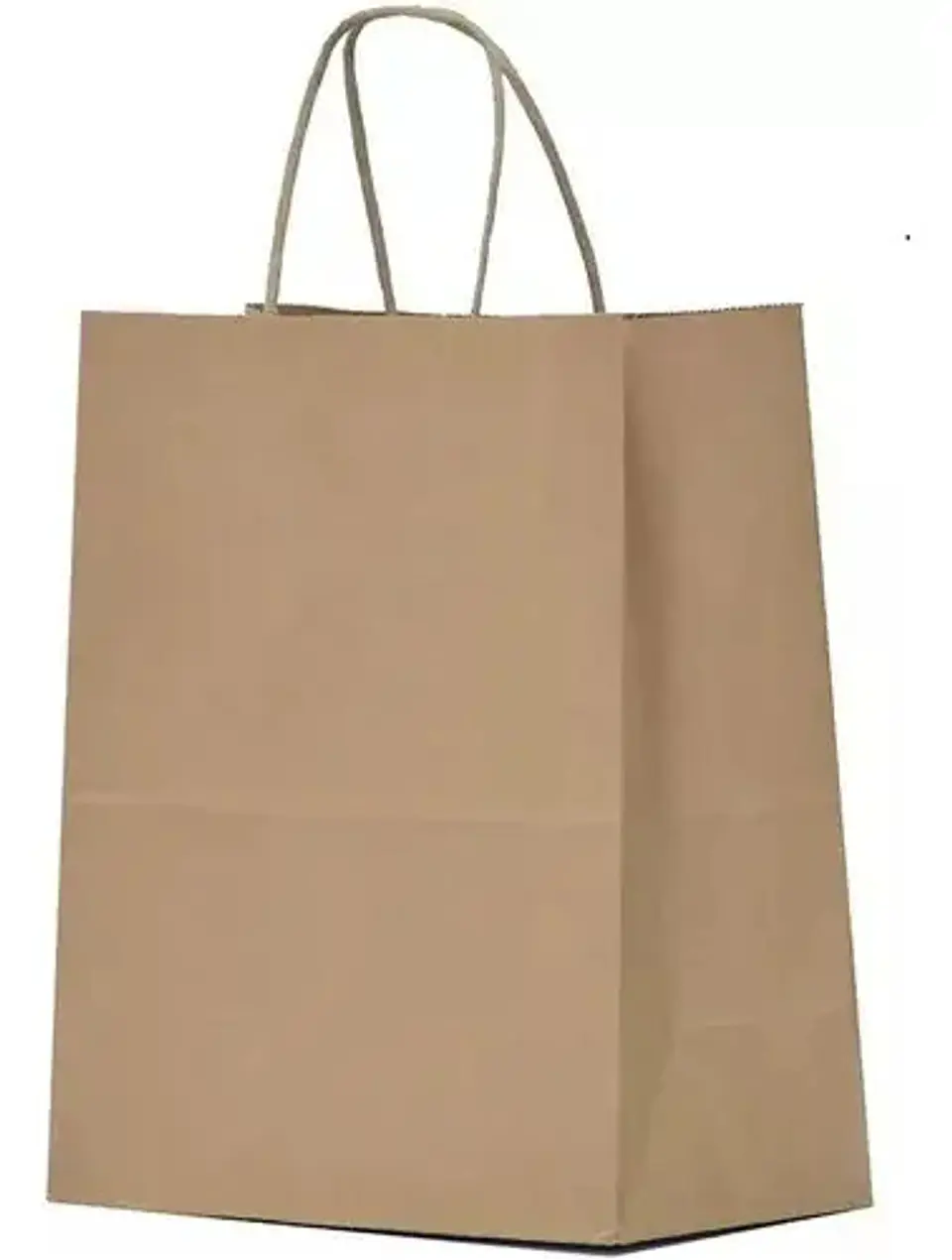 Bolsa Ecológica  Manija Trenzada 33x17x33 Kraft Paq X 50 Uni 3