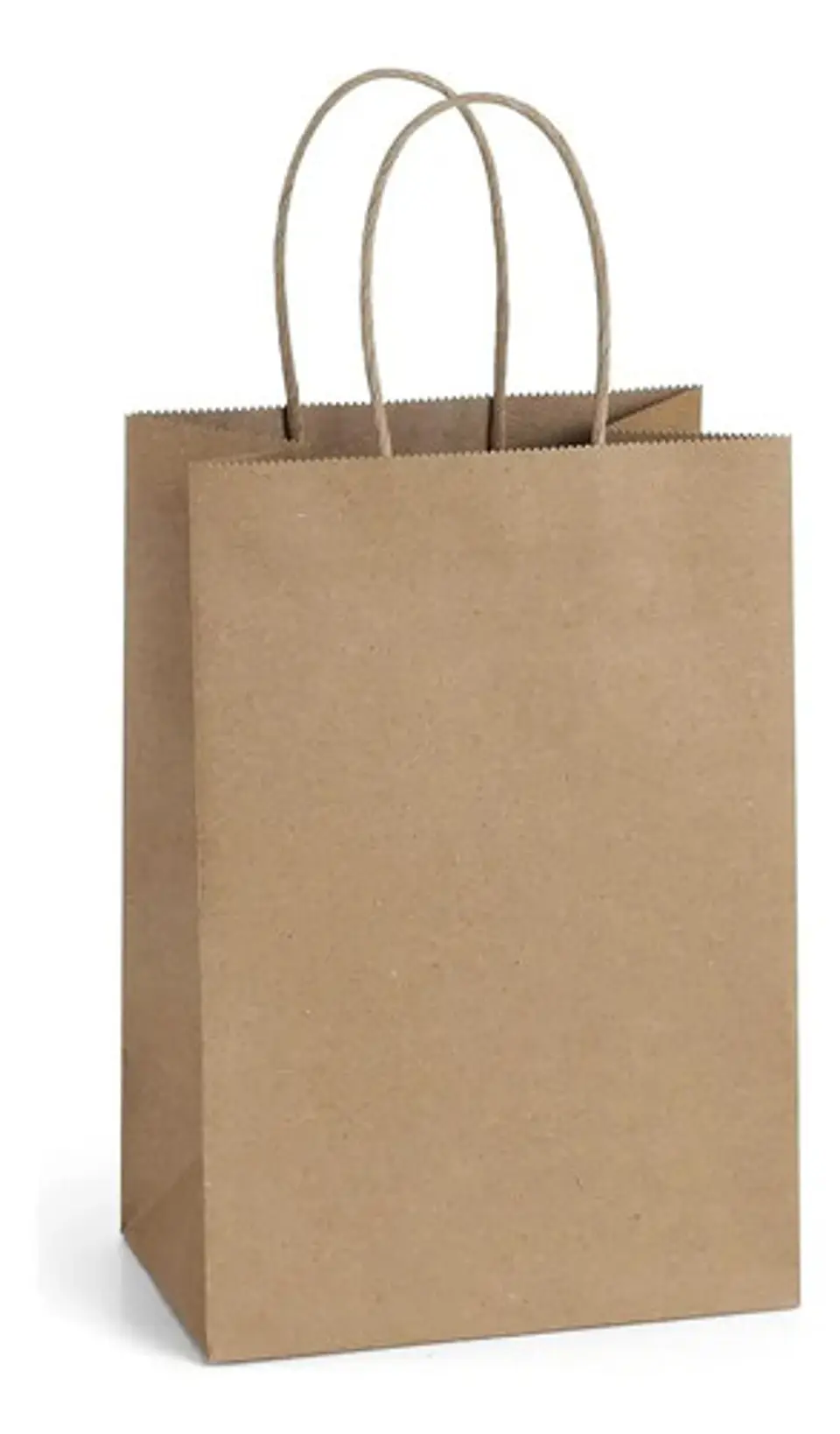 Bolsa Ecológica Manija Trenzada 20x12x25 Kraft Pack X 50 Uni 2