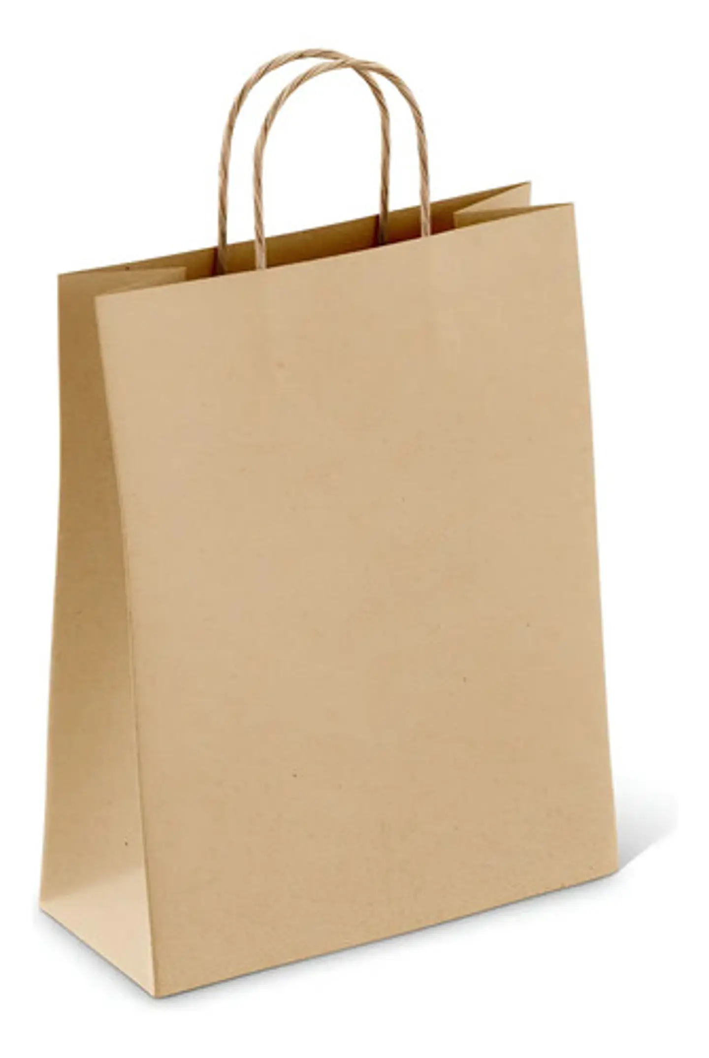 Bolsa Ecológica Manija Trenzada 20x8x16 Kraft Pack X 50 Und 1