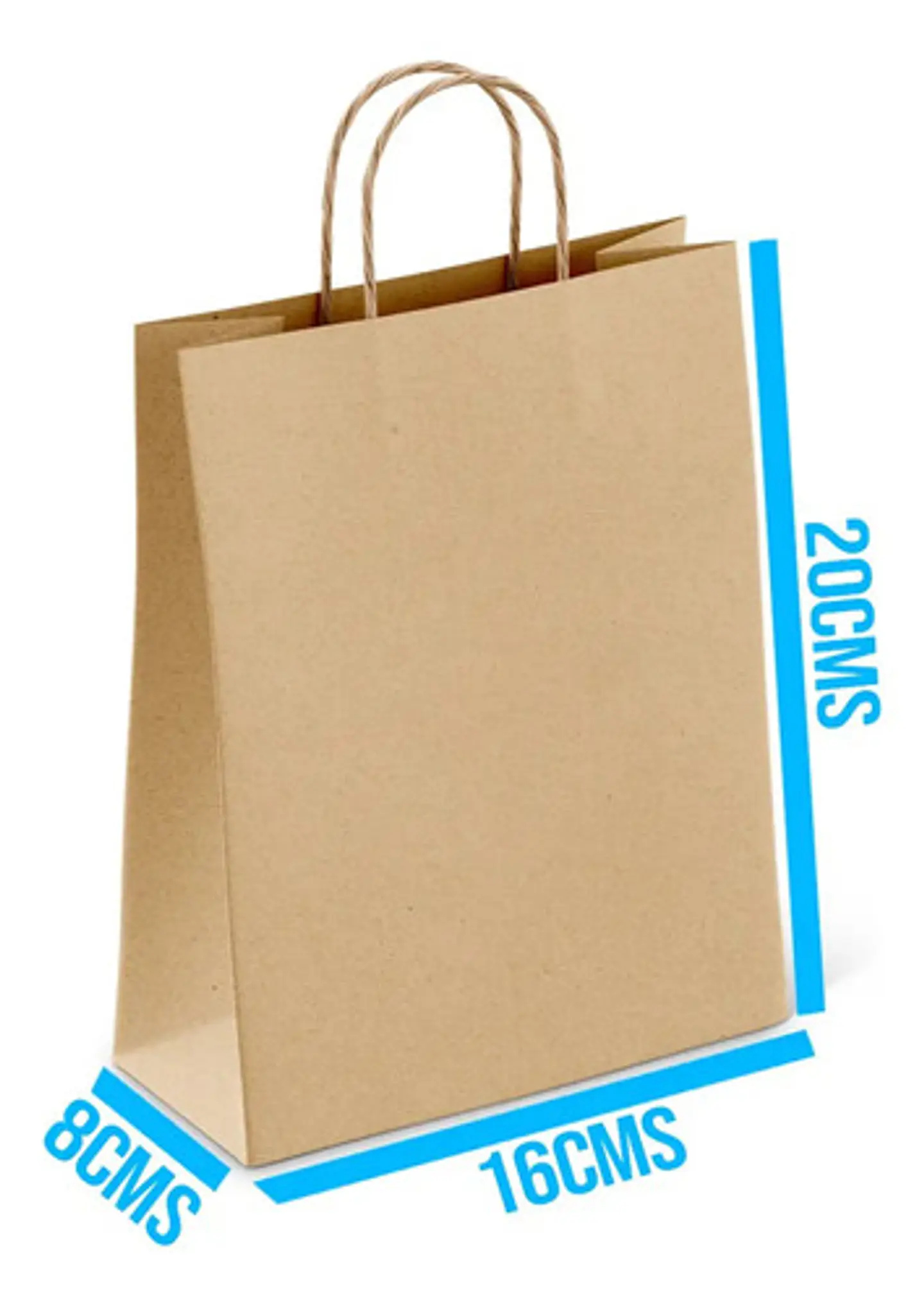 Bolsa Ecológica Manija Trenzada 20x8x16 Kraft Pack X 50 Und 2
