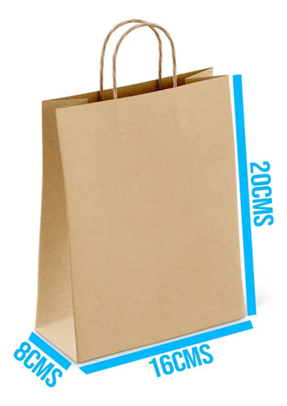 Bolsa Ecológica Manija Trenzada 20x8x16 Kraft Pack X 50 Und 2