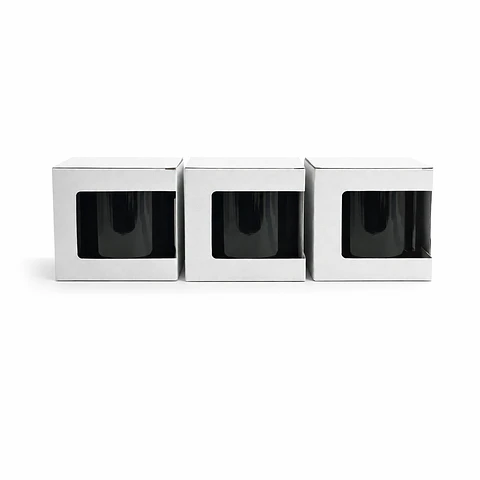 Cajas Resistentes Para Mugs Con Ventana Blancas X 50 Uni