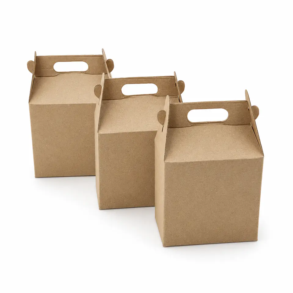 50 Caja Lonchera 15x8x14cm Para Regalo Cartón Micro Corrugad 3