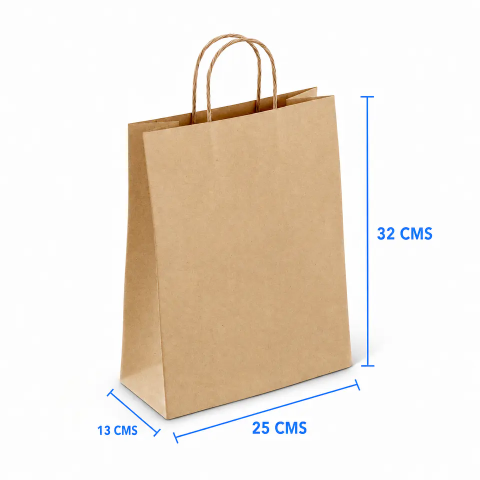 Bolsa Ecológica Manija Trenzada 25x13x32 Kraft Pack X 50 Und 2