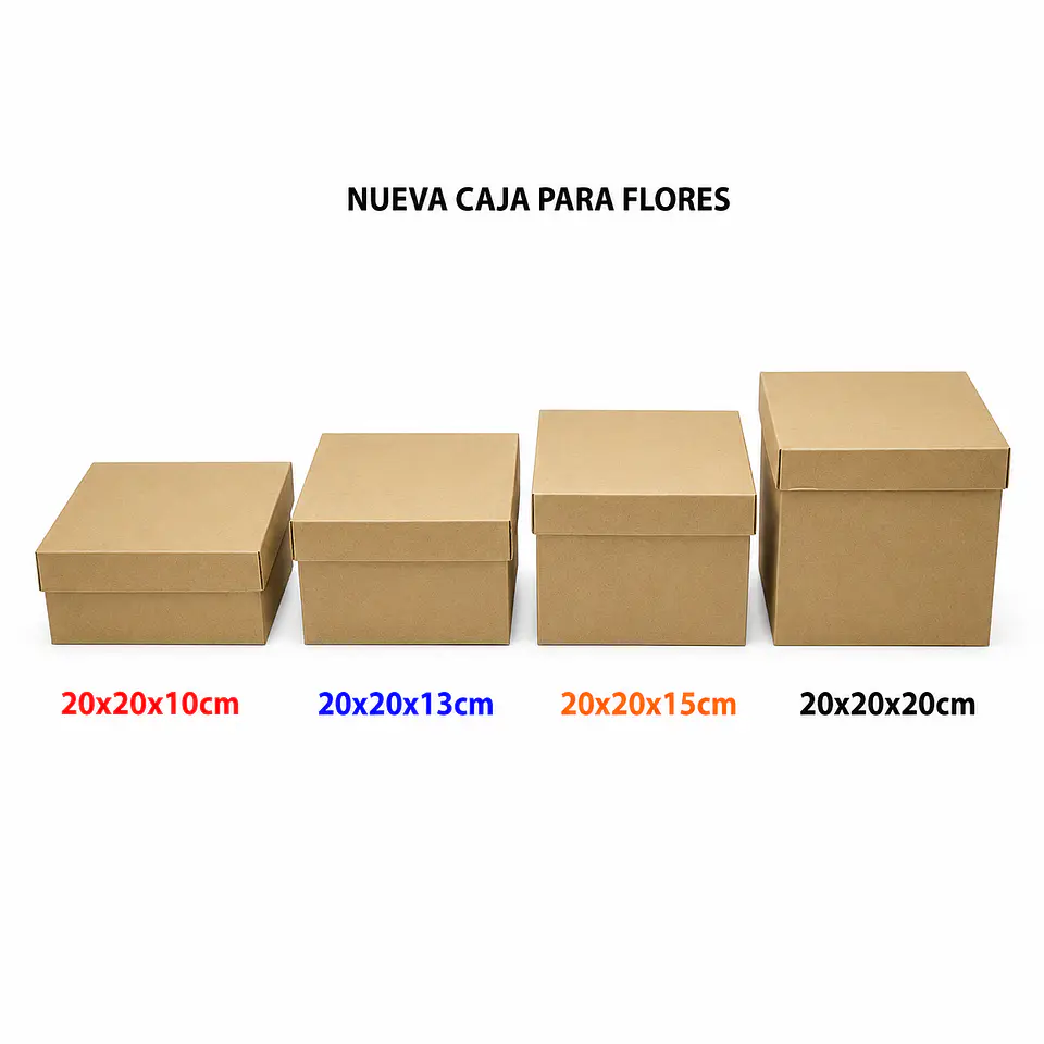 10 Cajas De Cartón Tapa Base Para Regalos Flores 20x20x20cm 4