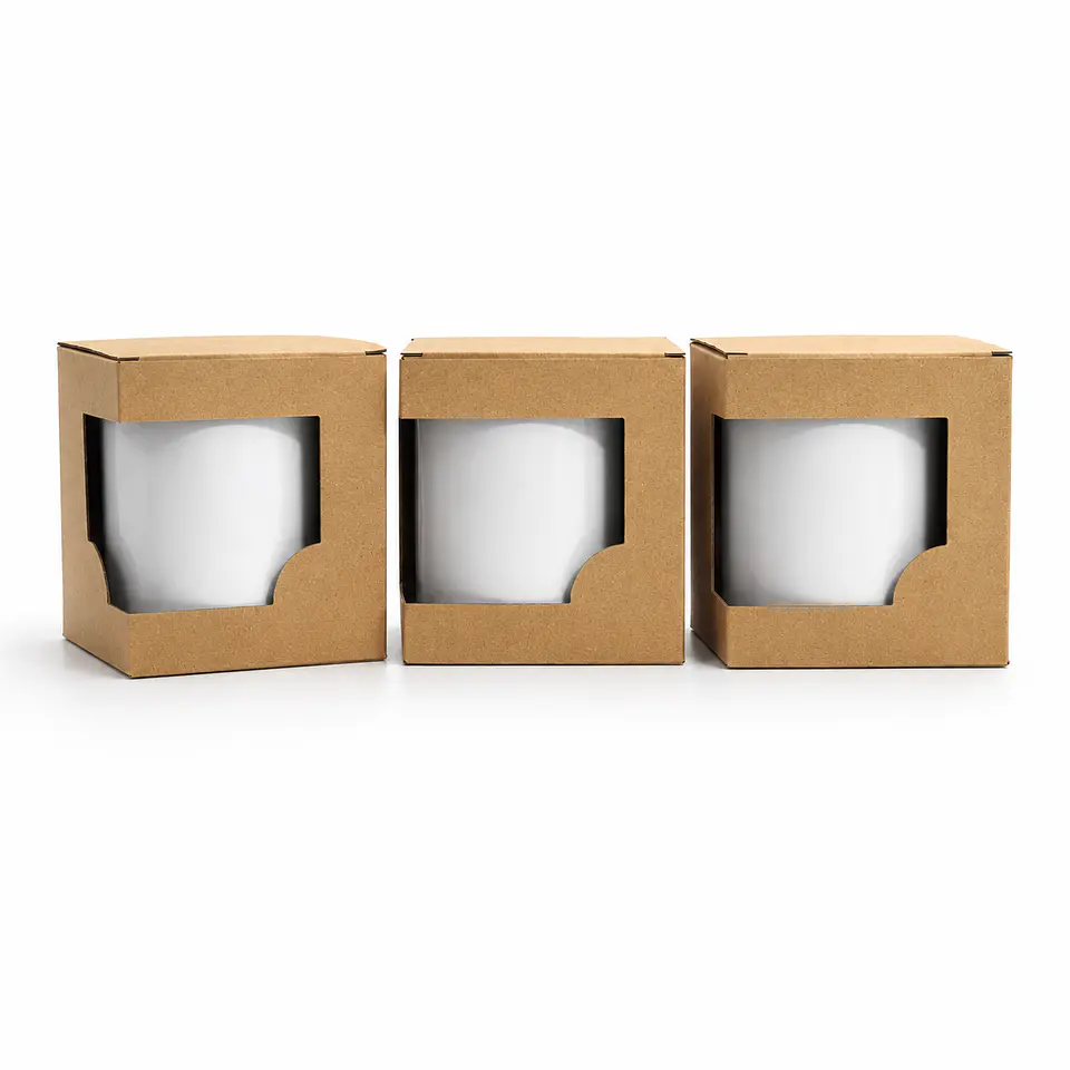 20 Cajas Resistentes Para Mugs Con Ventana De Lujo 3