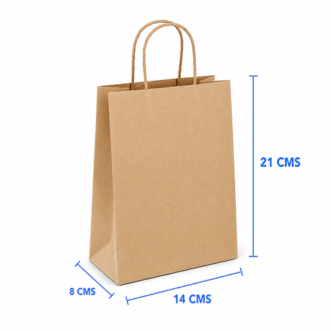 Bolsa Ecológica Manija Trenzada 21x8x14 Kraft Pack X 50 Und