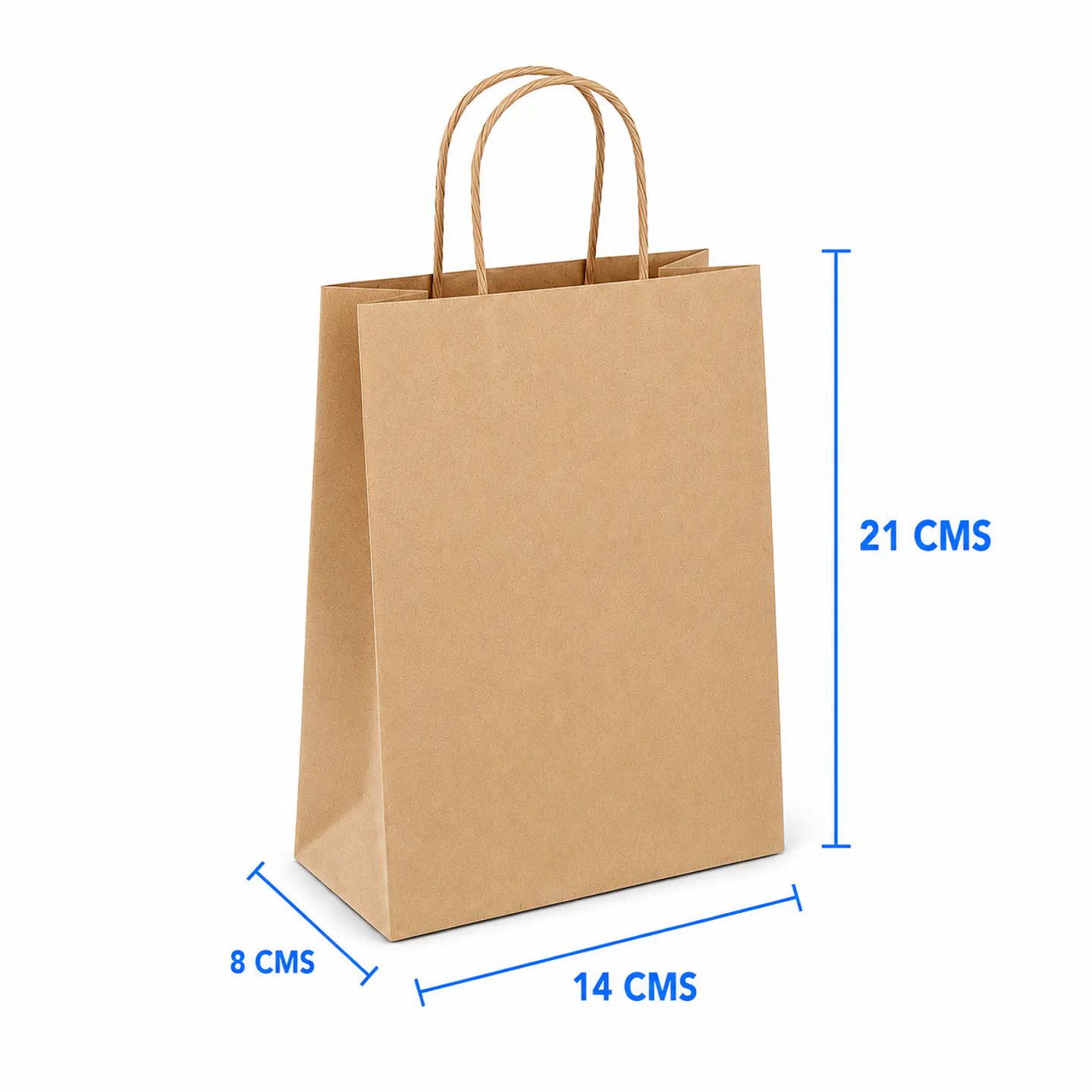 Bolsa Ecológica Manija Trenzada 21x8x14 Kraft Pack X 50 Und 2