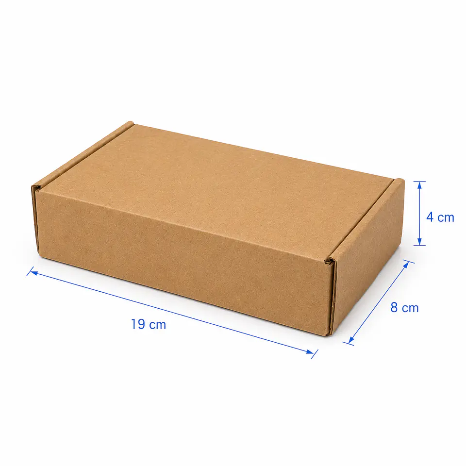 Caja de Cartón Kraft 19x8x4 cm Paquete x50 Unidades para Envases 2