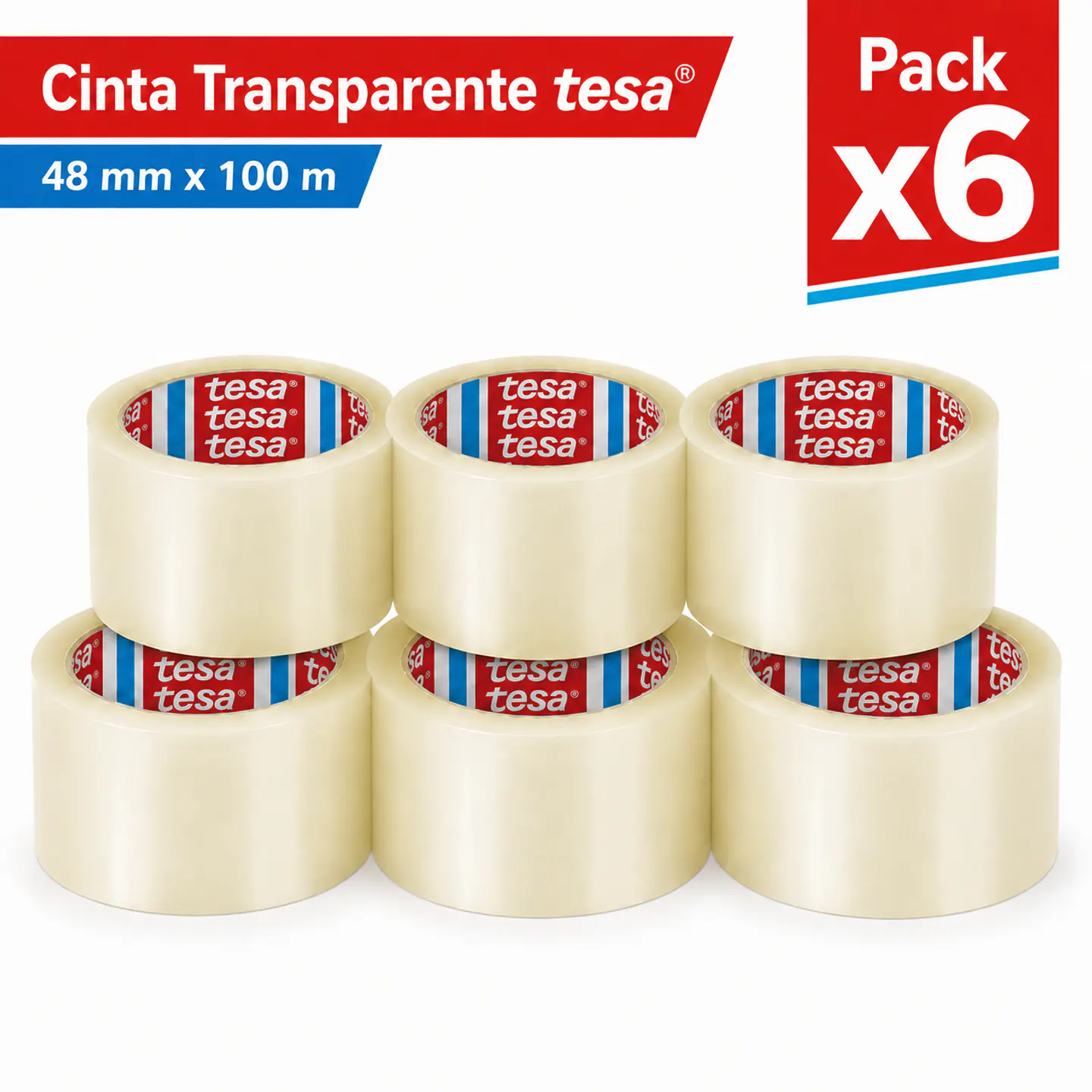 Cinta Tesa De Empaque Transparente 48 Mm X 100 Mt 6