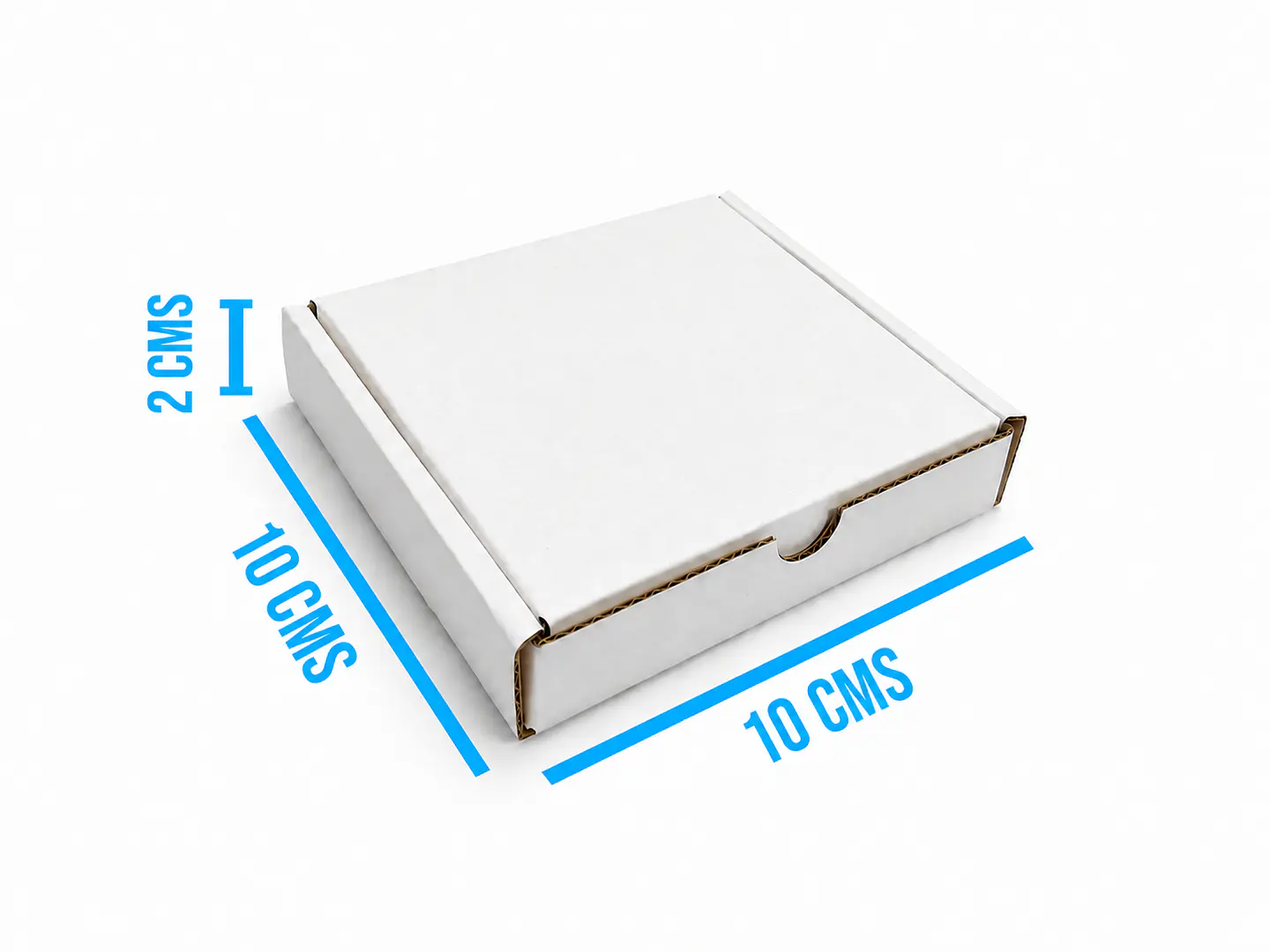 Caja De Cartón Blanca Troquelada 10 X 10 X 2 Cm Paquete De 100  3