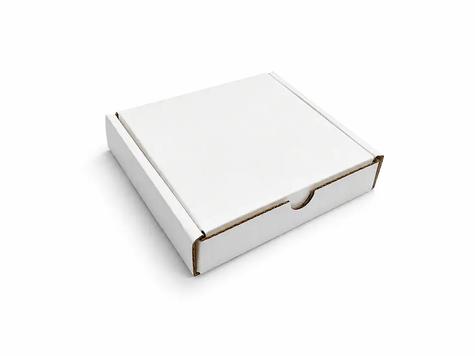 Caja De Cartón Blanca Troquelada 10 X 10 X 2 Cm Paquete De 100  1