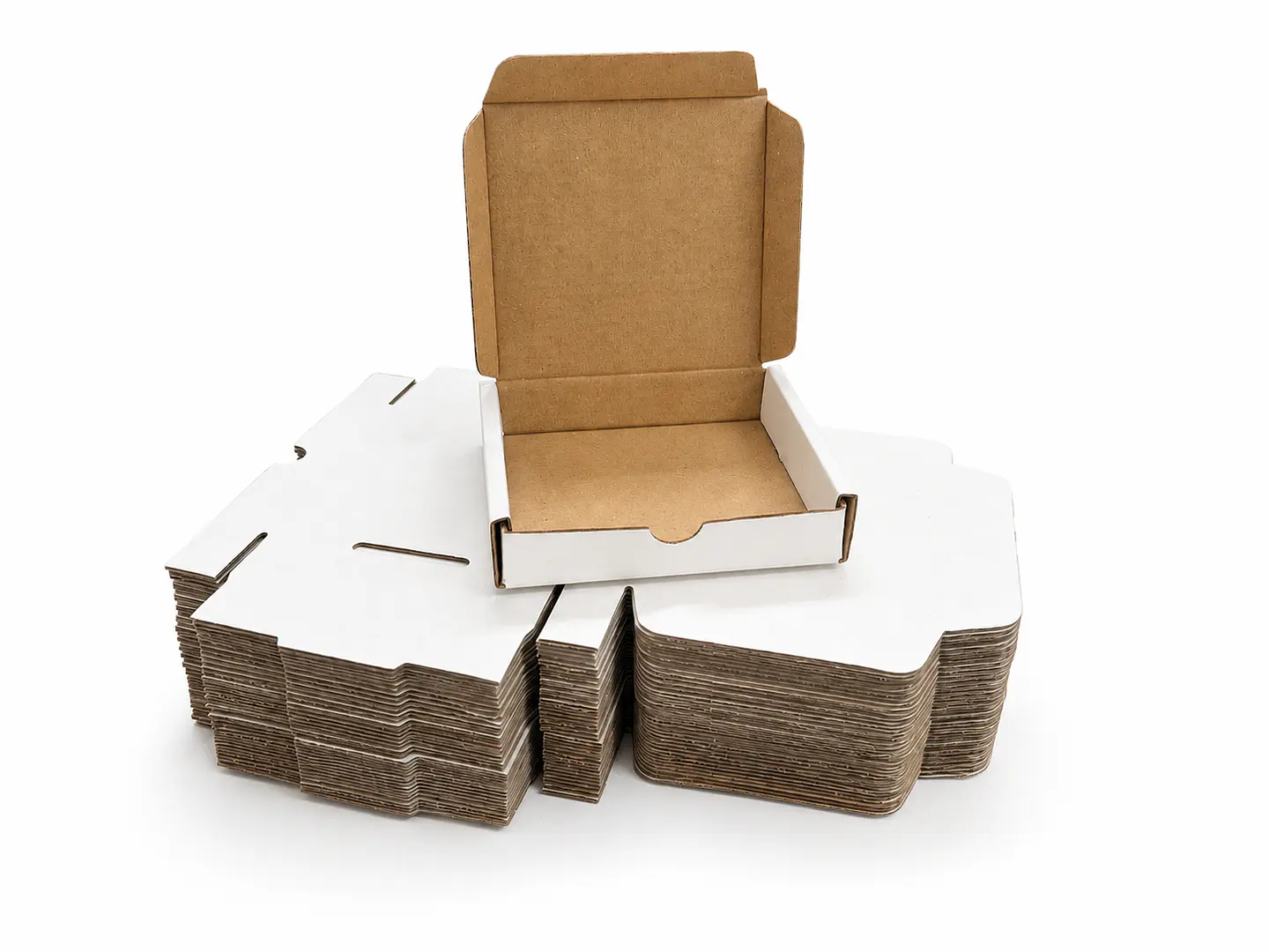 Caja De Cartón Blanca Troquelada 10 X 10 X 2 Cm Paquete De 100  2