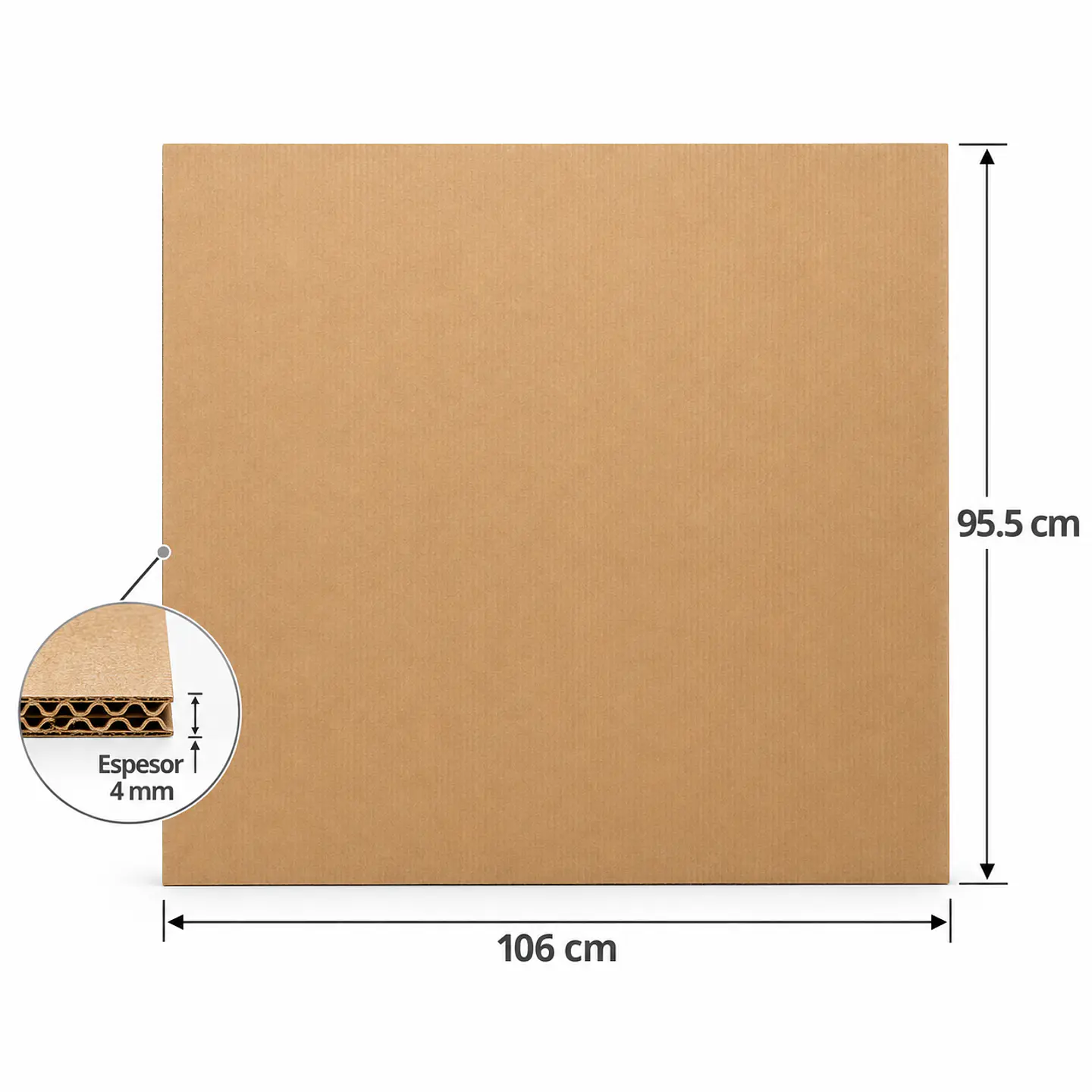 Lámina de Cartón Resistente de 4mm de Espesor de (106cmsx95.5cms) 2