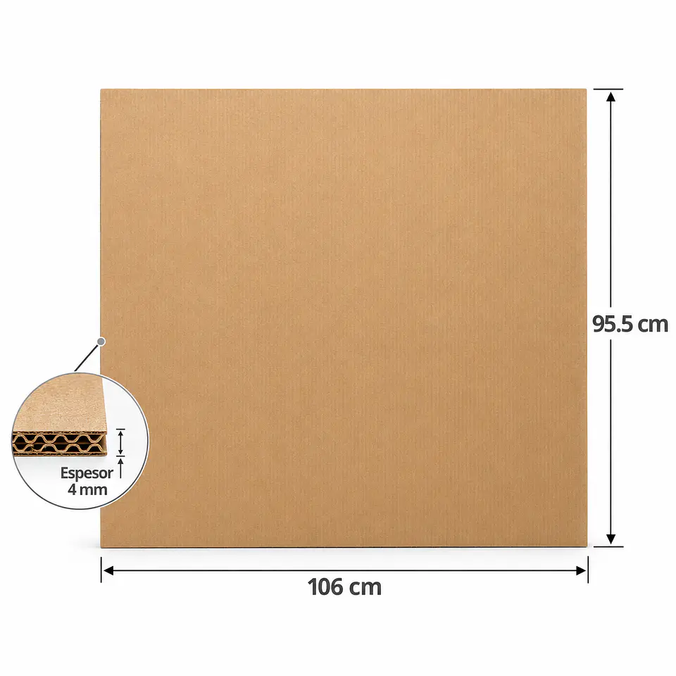 Lámina de Cartón Resistente de 4mm de Espesor de (106cmsx95.5cms) 2