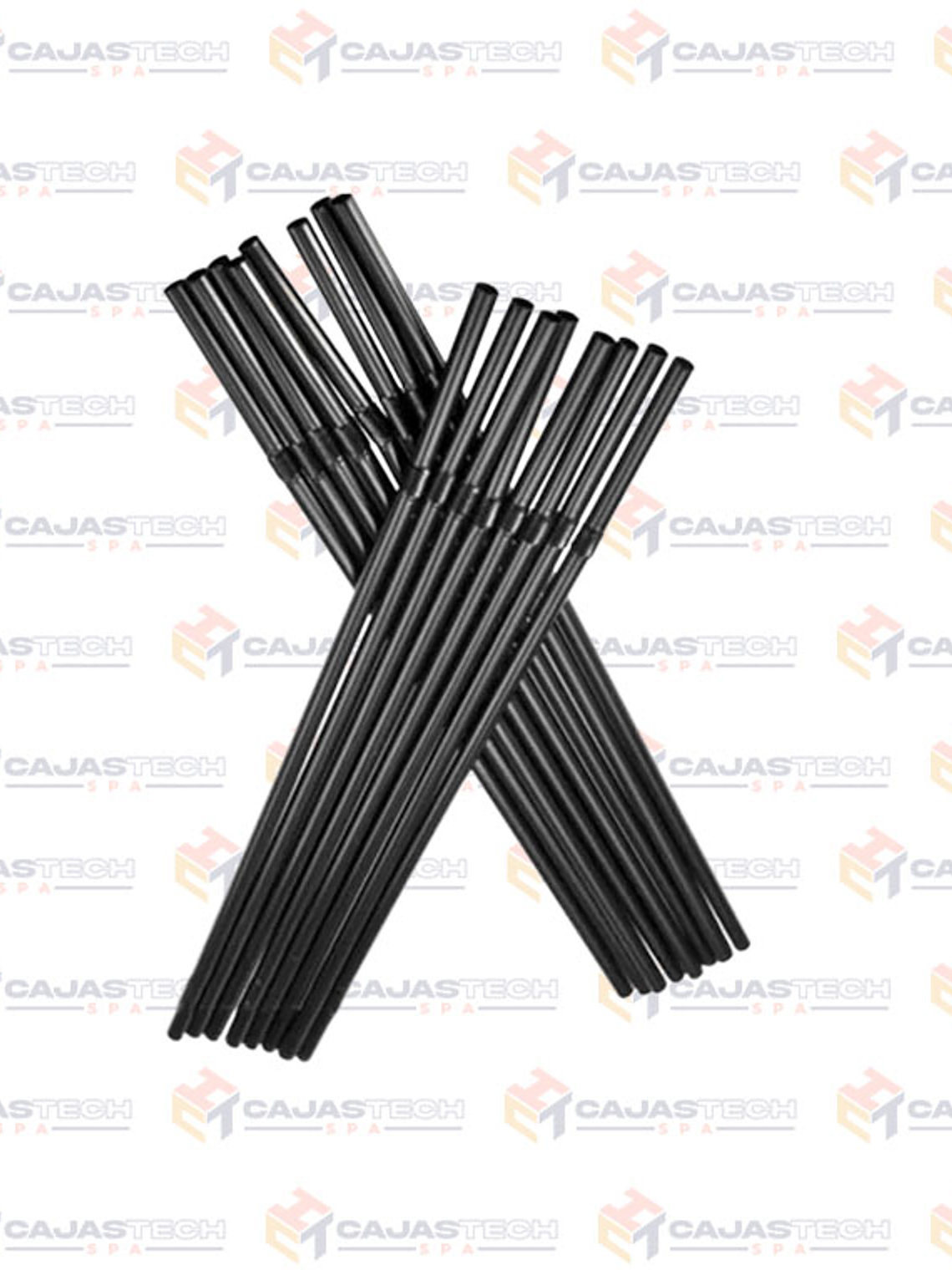 Bombilla plast negra x100uni 1