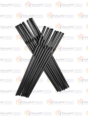 Bombilla plast negra x100uni