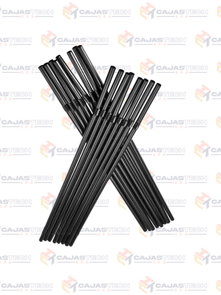 Bombilla plast negra x100uni 1