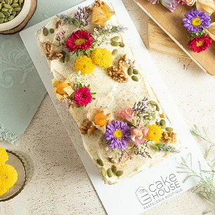 Long cake fruta o flores