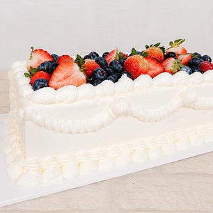 Long cake fruta o flores