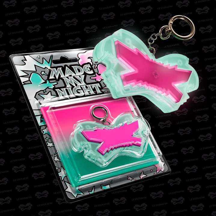 [PREVENTA] LE SSERAFIM - Made My Night Glow Clicker Keychain (PINK Version) 1