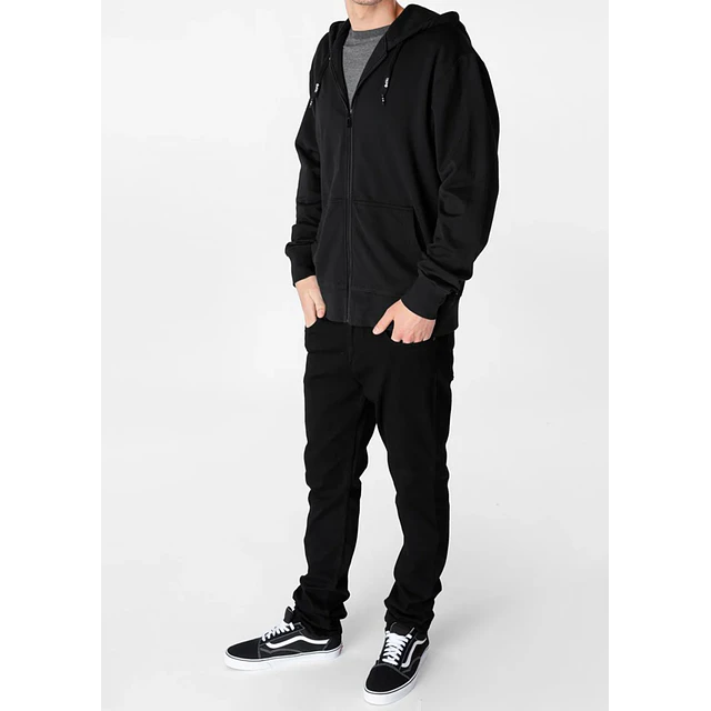 Noir Black MENS ZIP HOODIE S			