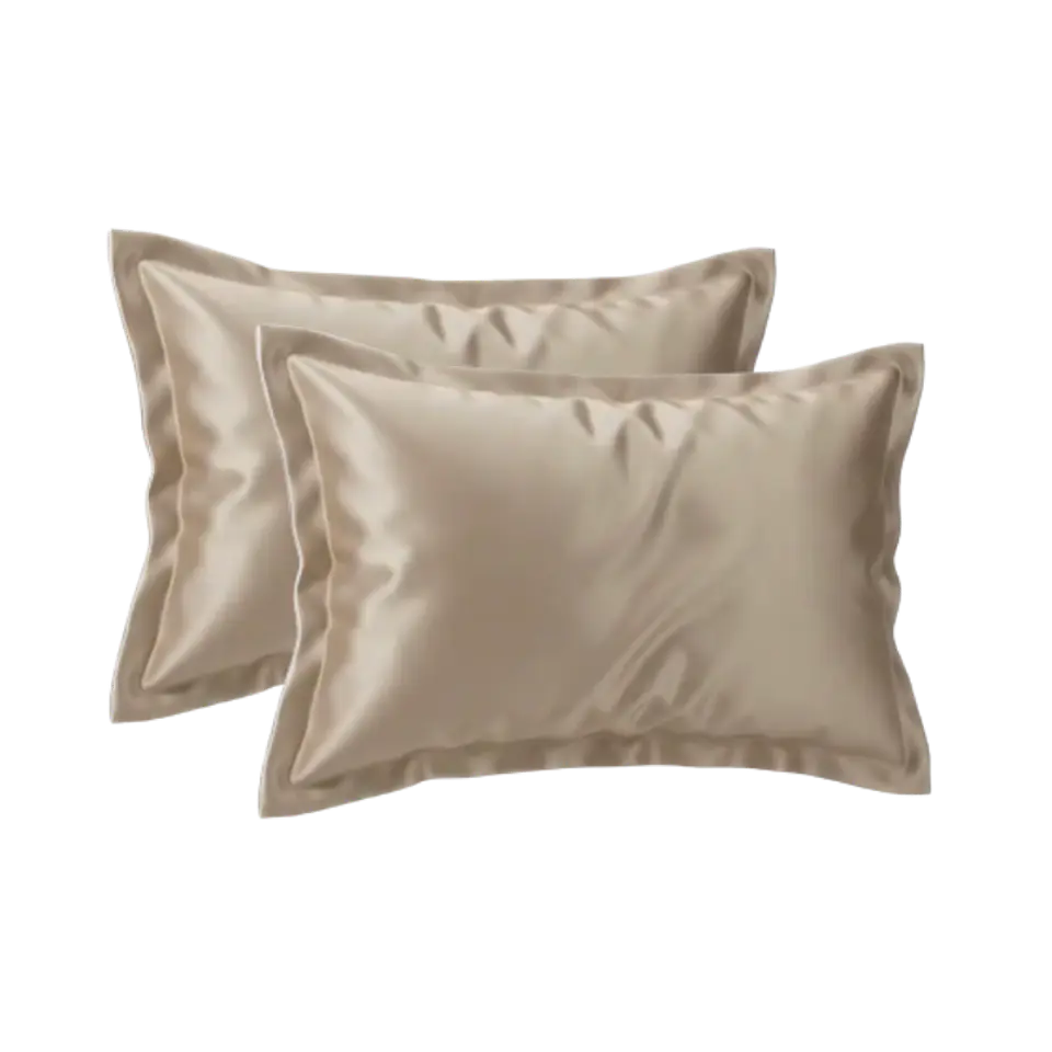 FUNDAS DE ALMOHADA DE SATÍN COLOR CREMA 1