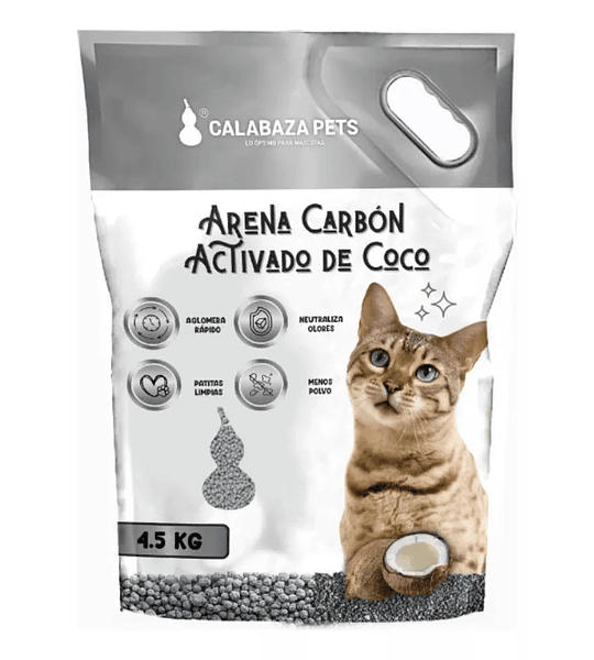 Arena Para Gato Calabaza Pets Carbón Activado De Coco