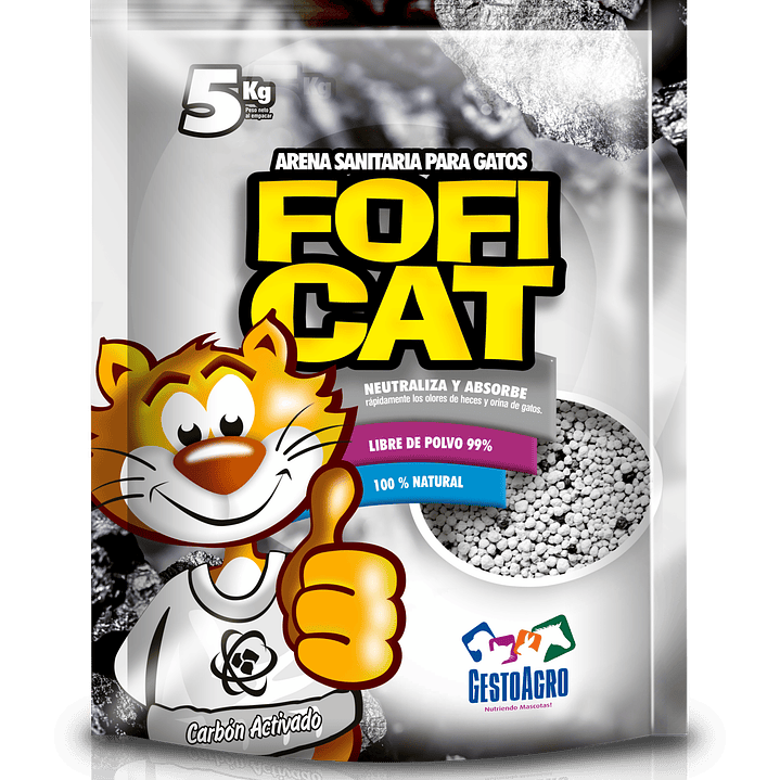 Arena Para Gatos Foficat Con Carbon Activado 5Kg