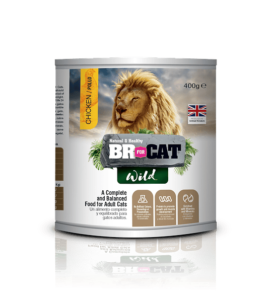 Alimento Lata Br For Cat Wild Chicken X 400g