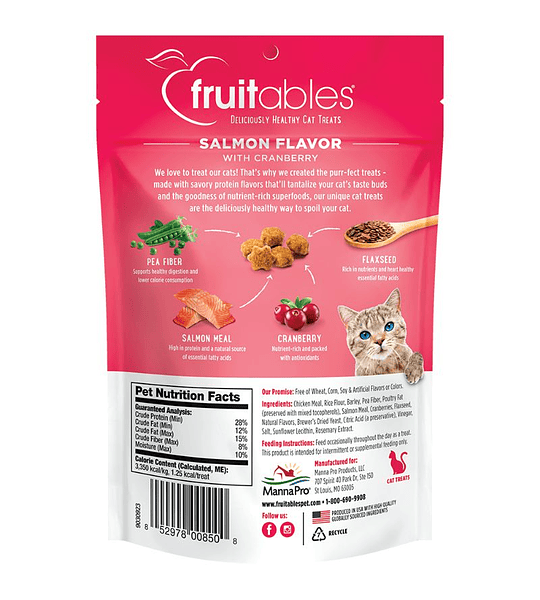 Snack Para gato Fruitables Cat Salmon y Arandanos 70gr