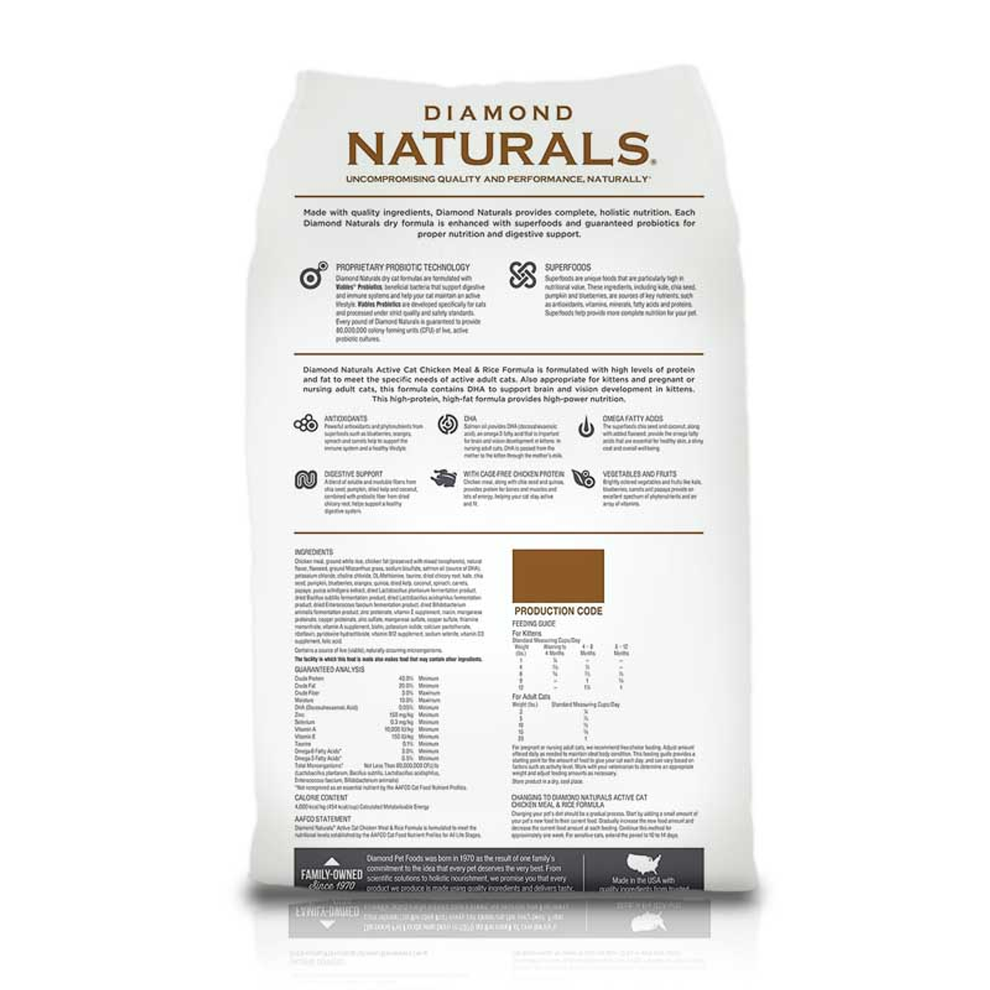 Alimento Diamond Naturals Active Cat Chicken Meal 18Lbs 3