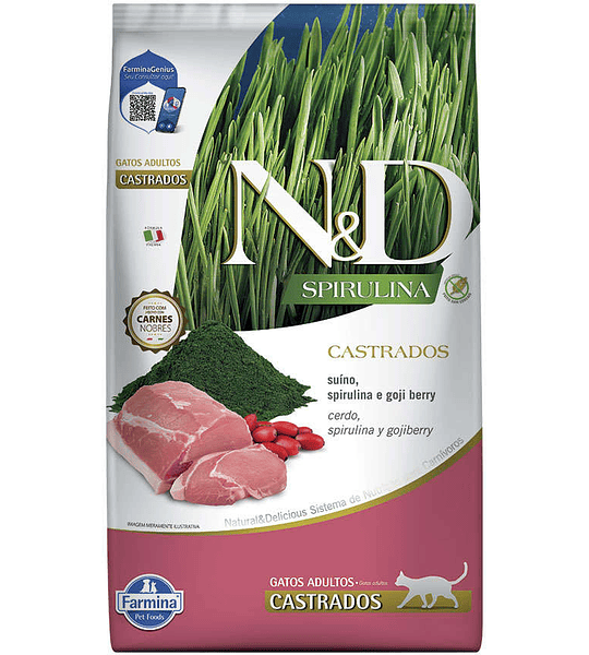 Alimento N&D GAto Adulto Spirulina Y Cerdo 