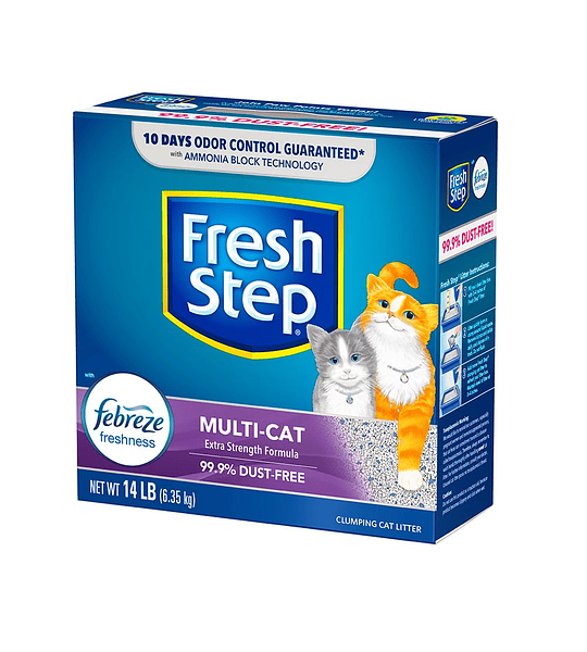 Arena Para Gatos Fresh Step Multi Cat Aglomerante Con Febreze 