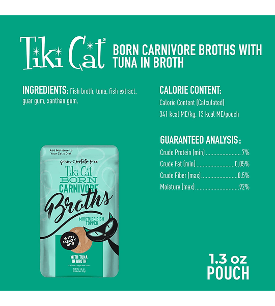 Alimento Tiki Cat Broth Atun En Caldo 37gr Pouch