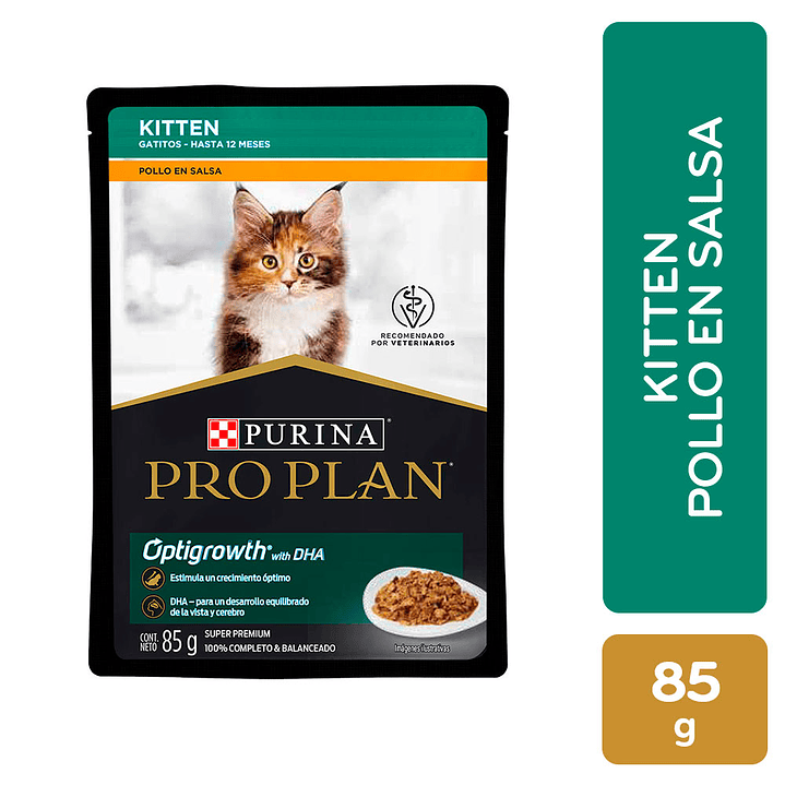 Alimento Pro Plan Kitten Pollo Pouch 85g  1