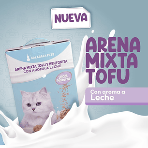 Arena Mixta Tofu Y Bentonita Con Aroma A Leche 2.5Kg