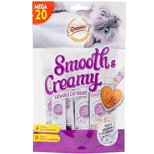 Snacks Cremosos Para Gato Gnawlers Salmón 20 Unidades