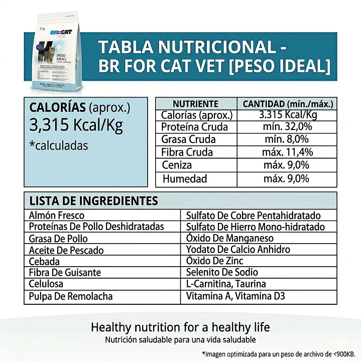 Alimento Seco Br Vet Weight Control Gato  2