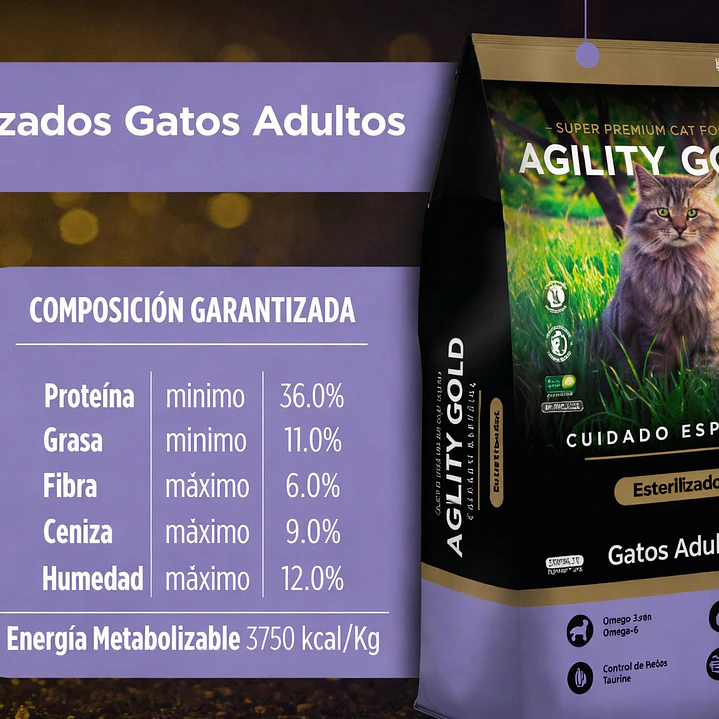 Alimento Agility Gold Gatos Esterilizados  2
