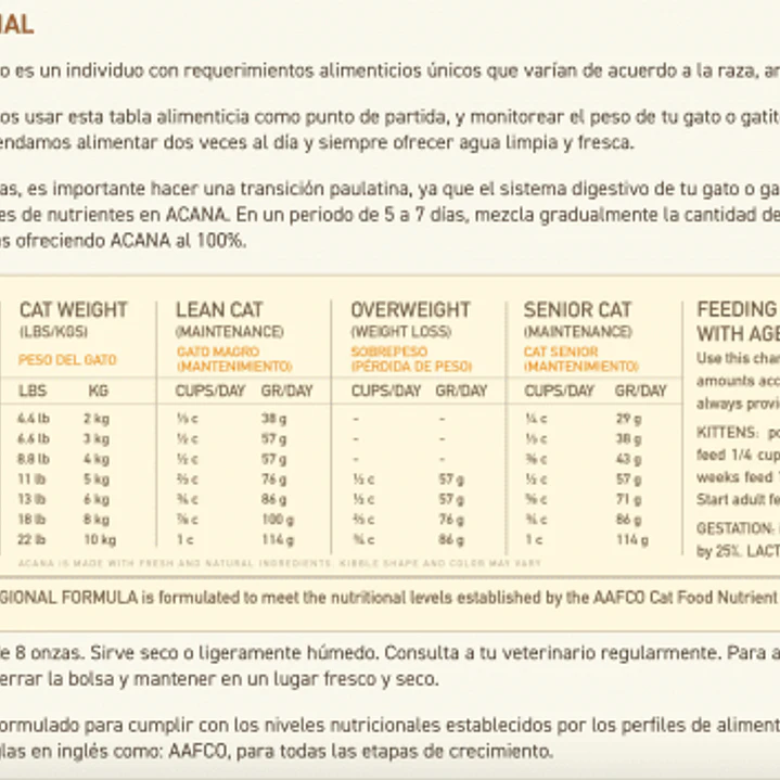 Alimento Acana Meadowlands Para Gatos 1.8kg 3