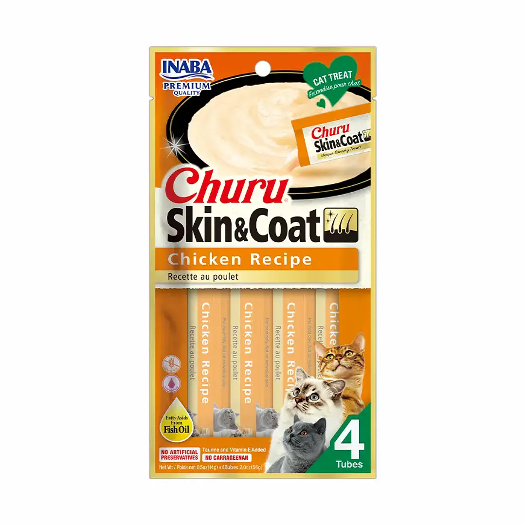 Inaba Cat Snack Churu - Piel Y Pelaje Receta 56g 2