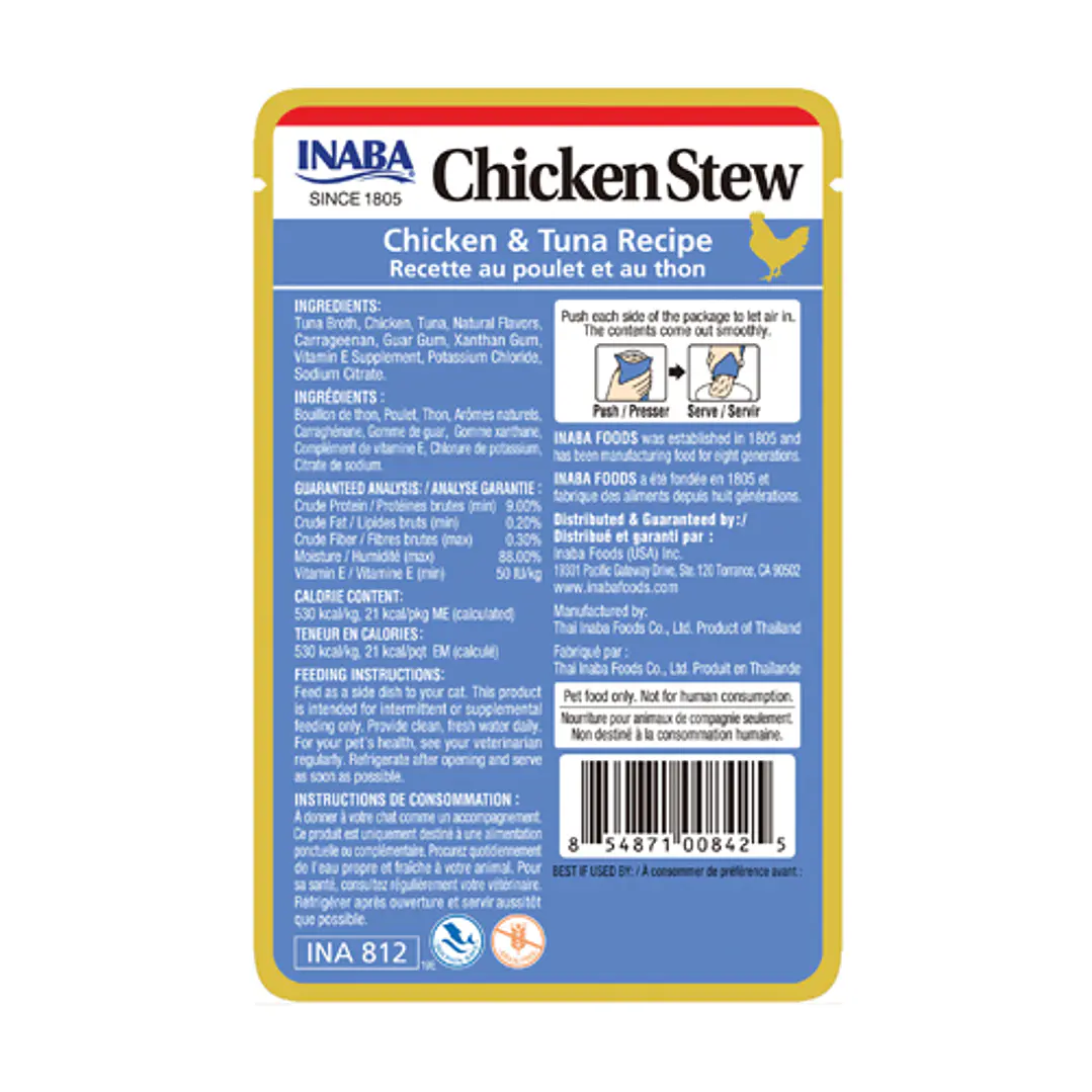 Inaba Cat - Stew Receta De Pollo Y Atun 40 Gr 2