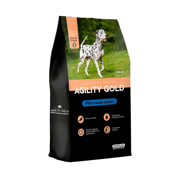Alimento Agility Gold Perro Grandes Adultos Piel  1