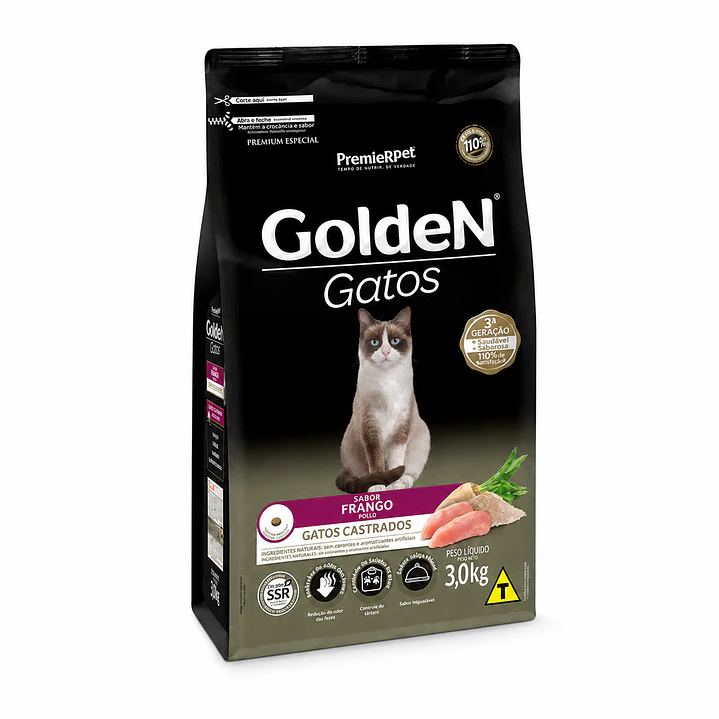 Alimento Golden Selección Natural Gatos Castrados – Pollo Con Calabaza y Romero 1
