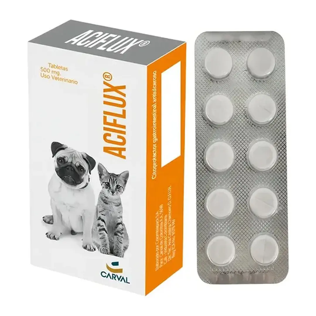 Aciflux 500mg Caja 20 Tabletas Para Perros Y Gatos 1