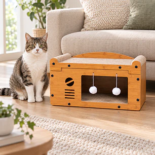 Casa Sofá Rascador De Cartón Para Gato