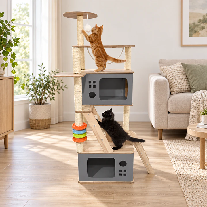 Gimnasio Rascador Desarmable Para Gatos Anubis 1