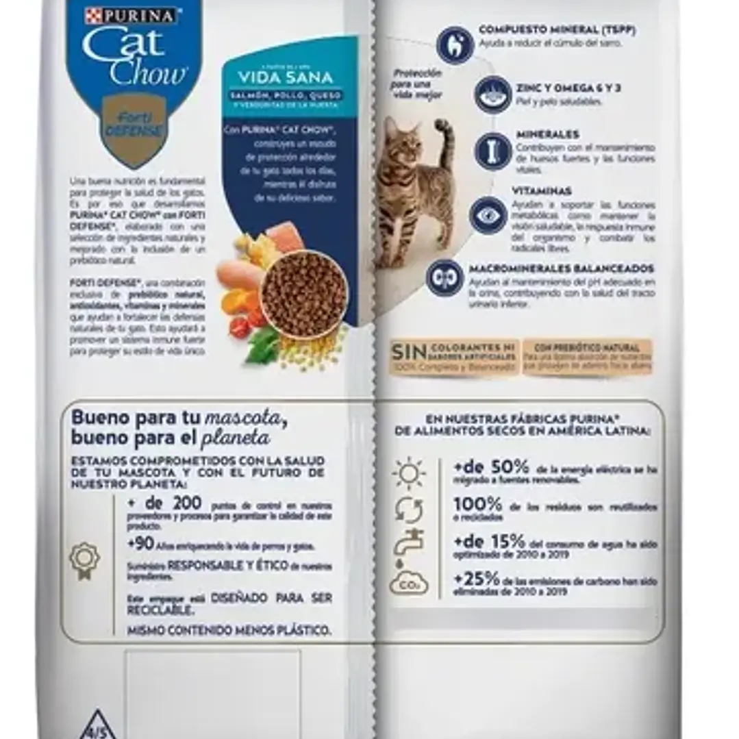 Purina Cat Chow Adultos Salmón Pollo Queso Y Verduras  2
