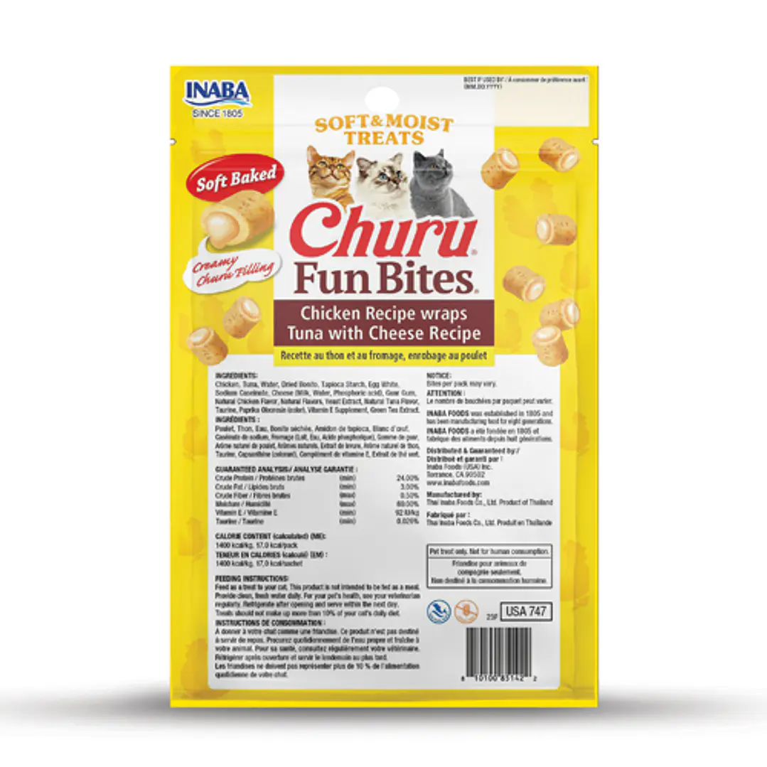 Snack Churu Fun Bites Chicken Wraps Con Atún Y Queso 2